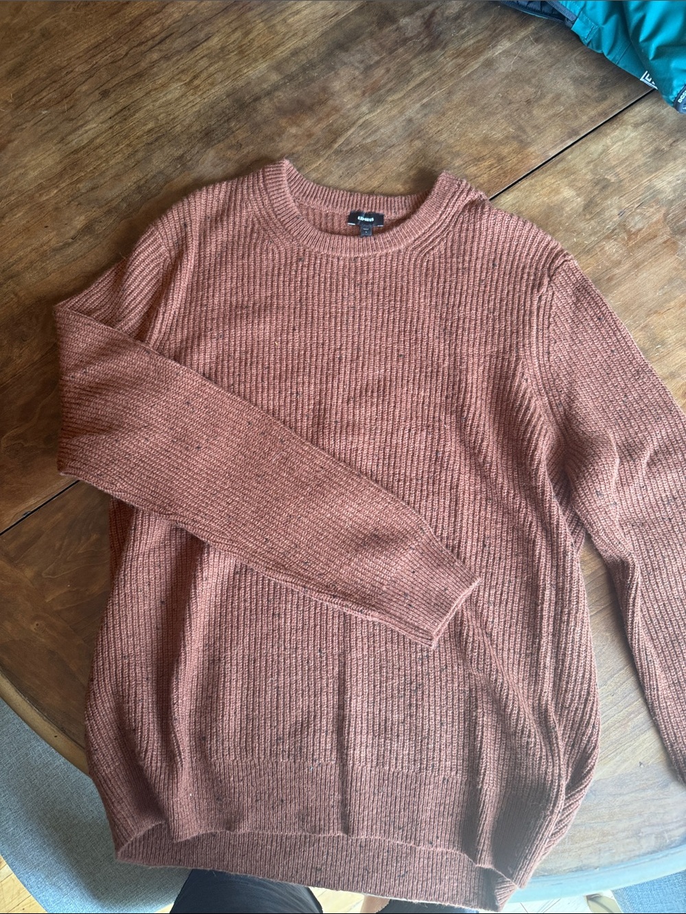 Express Men's Ribbed Crewneck Sweater - Rust Brown